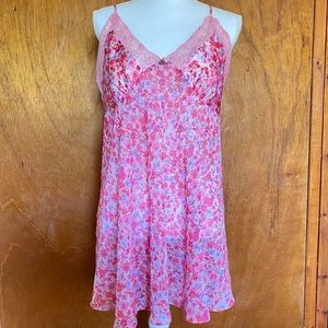 Vintage pink floral babydoll chemise